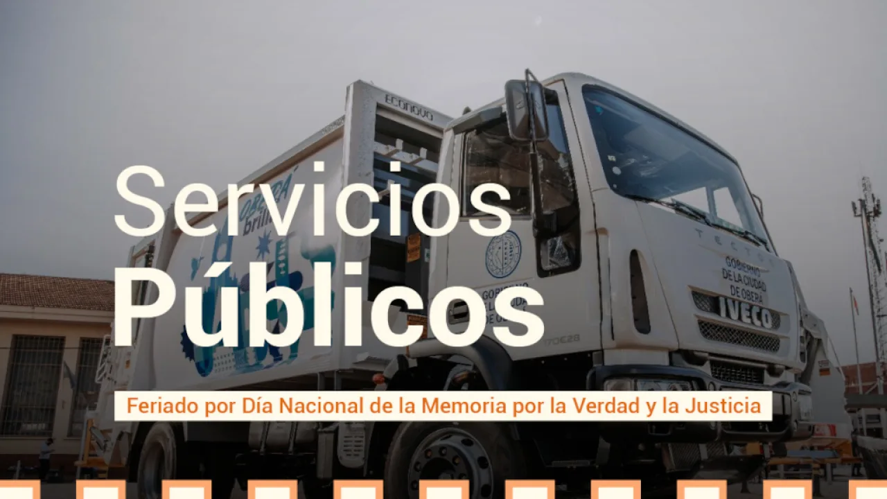 Los servicios públicos serán reducidos por el feriado del 24 de Marzo