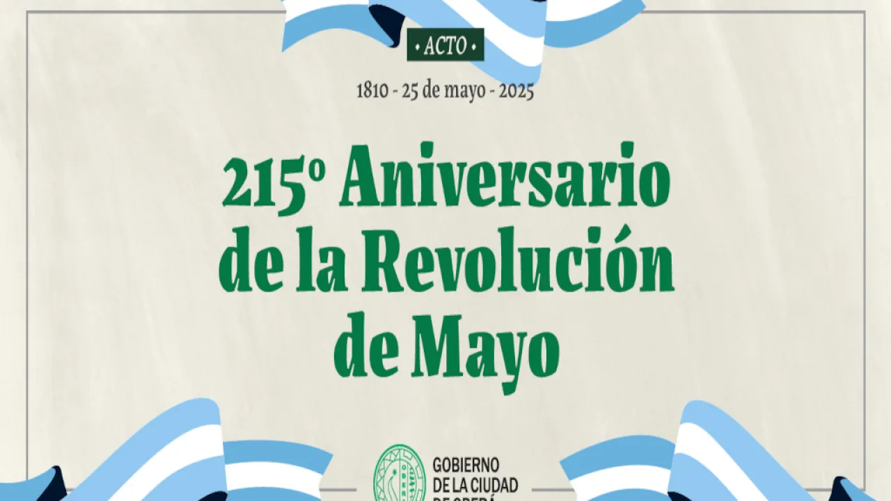 Celebración del 25 de Mayo con actividades patrias en el parque de las Naciones y el centro cívico
