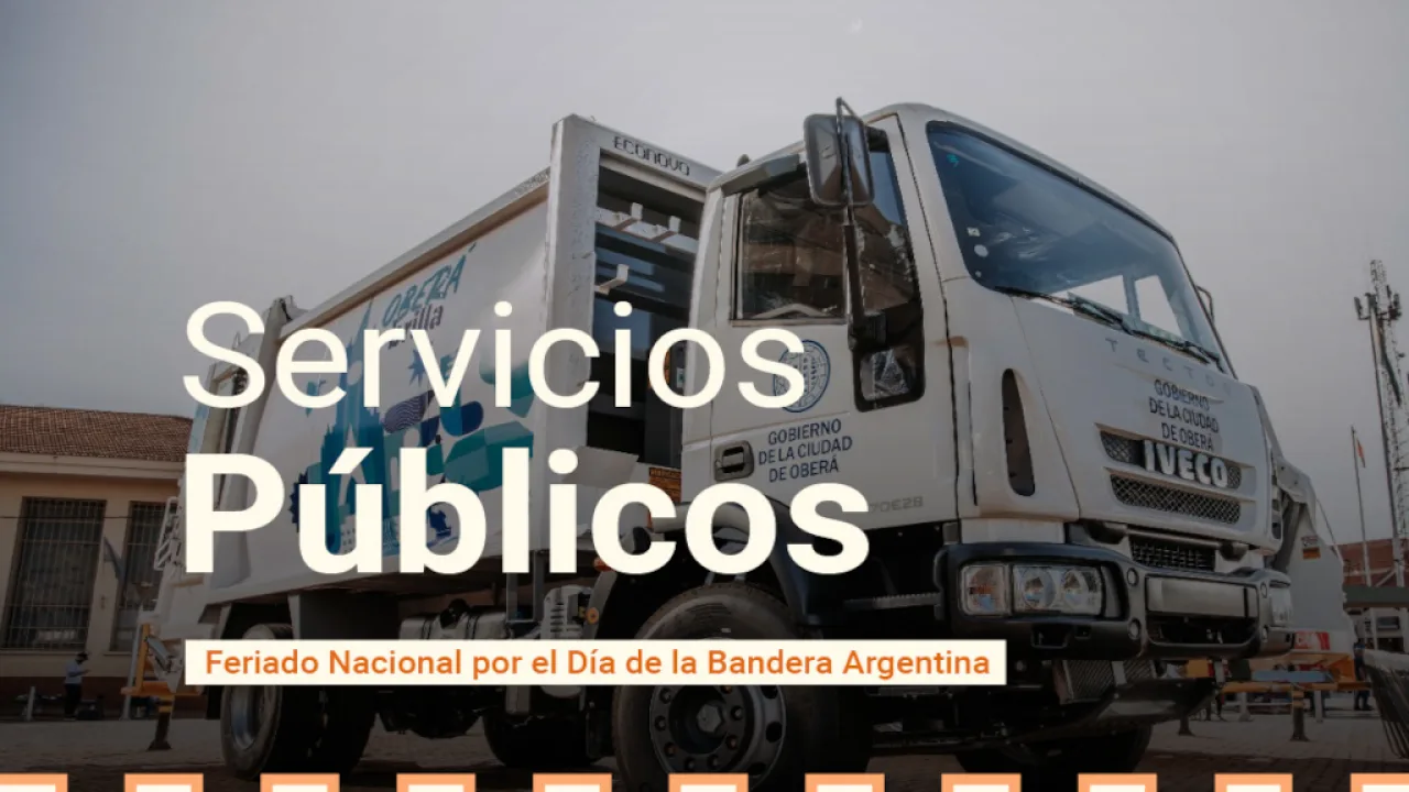 Servicios de recolección de residuos y agua potable suspendidos por el feriado del día de la Bandera