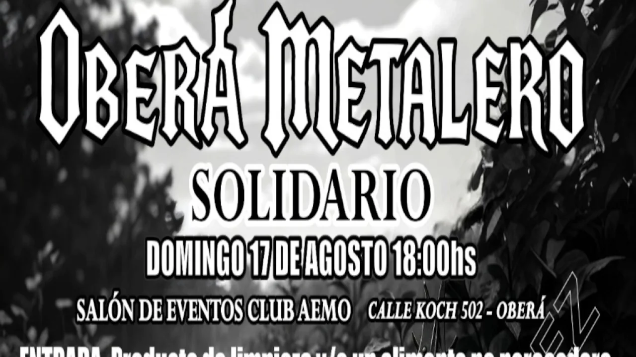 Oberá Metalero, música, arte y solidaridad en un solo evento