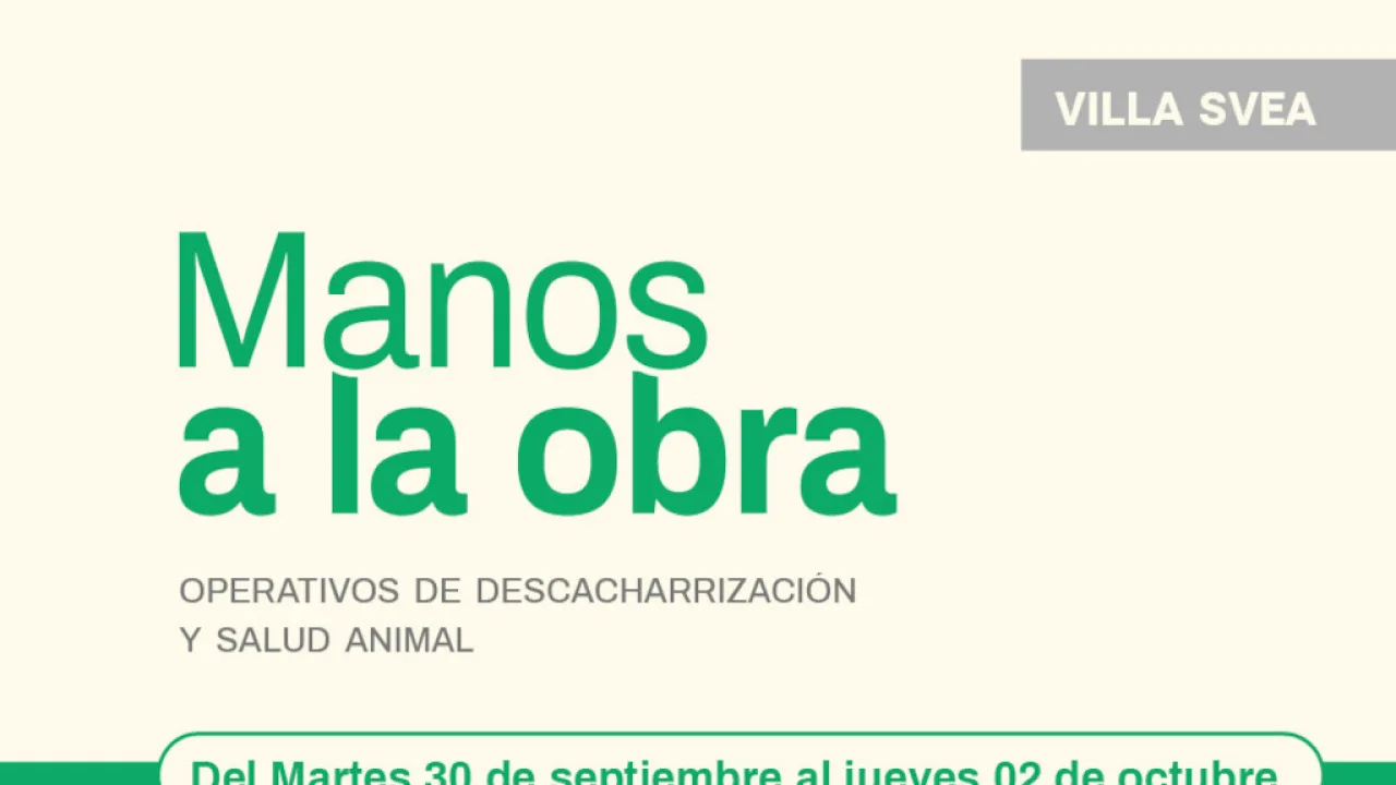 Comienza el Operativo "Manos a la Obra" en Villa Svea, descacharrización y salud animal