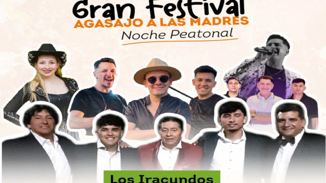 Los Iracundos estarán en el gran festival de agasajo a las madres y noche peatonal