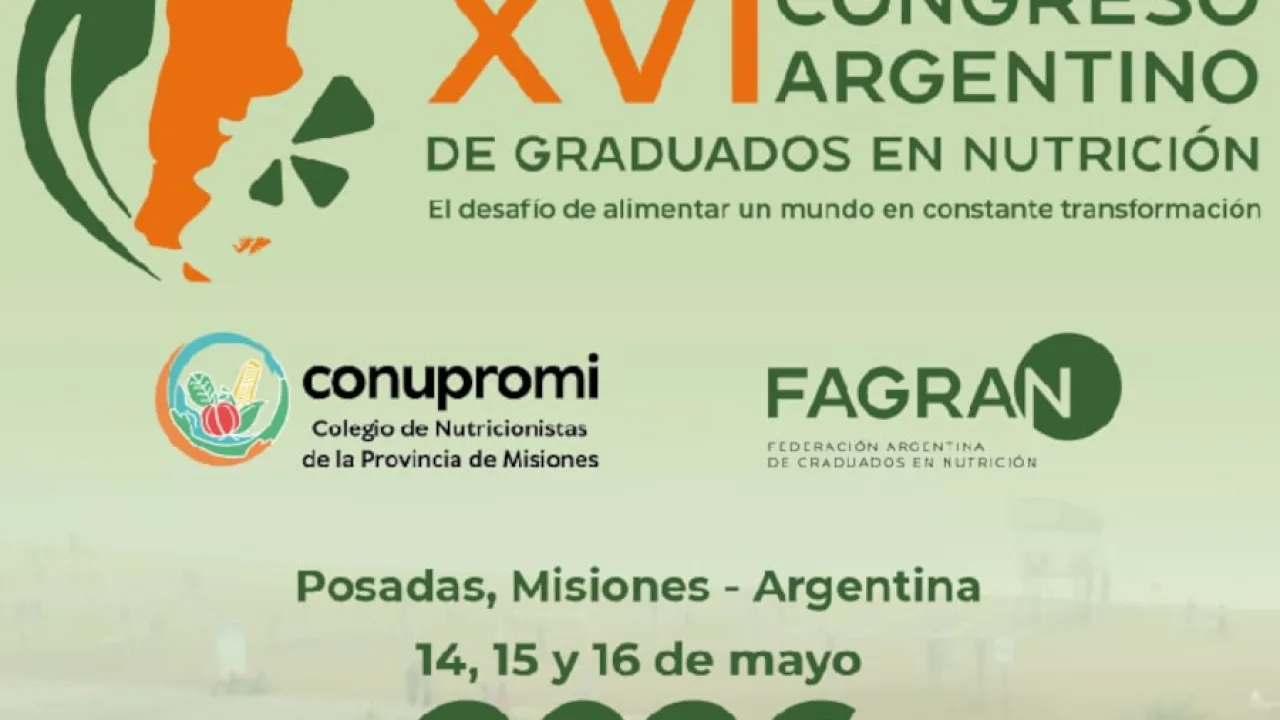 Misiones será sede del XVI Congreso Argentino de Graduados de Nutrición